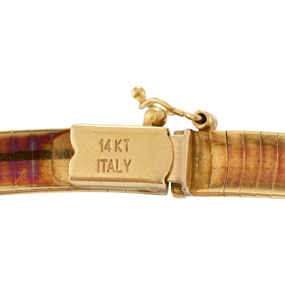 A 14K GOLD COLLAR NECKLACE, ITALY - 4
