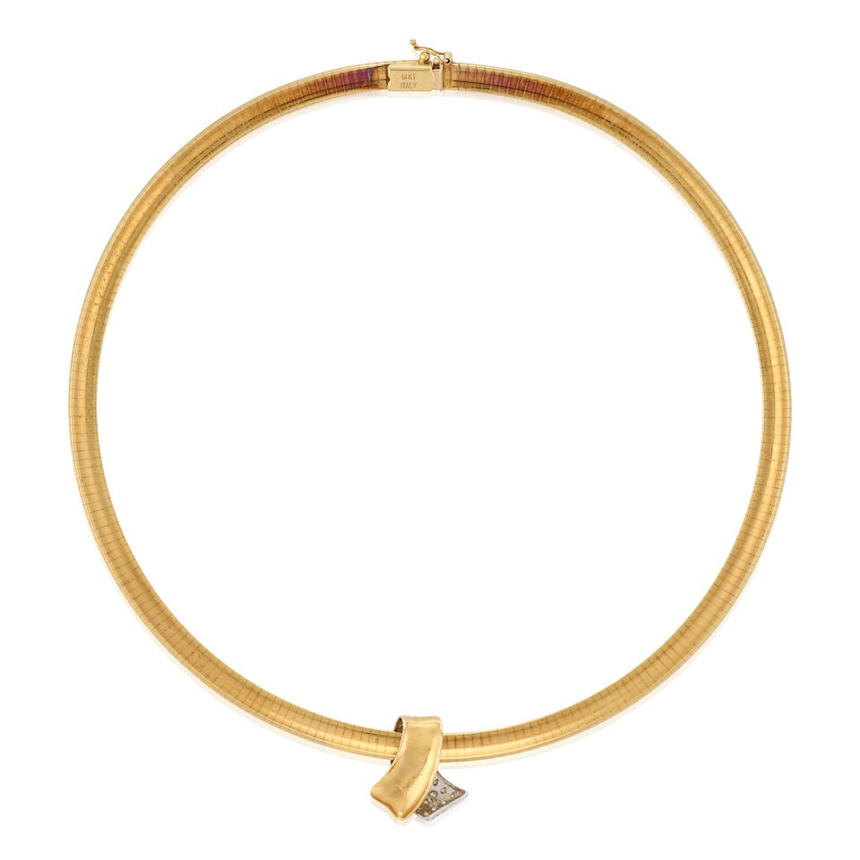 A 14K GOLD COLLAR NECKLACE, ITALY - 5