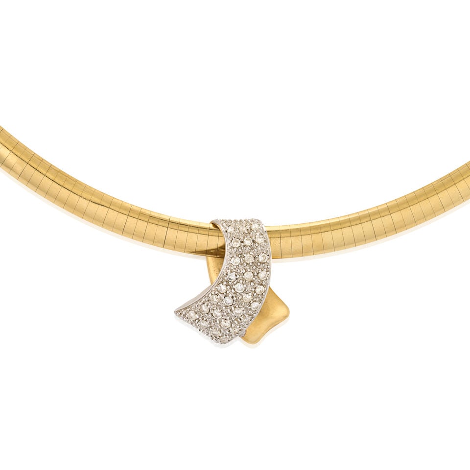 A 14K GOLD COLLAR NECKLACE, ITALY - 6