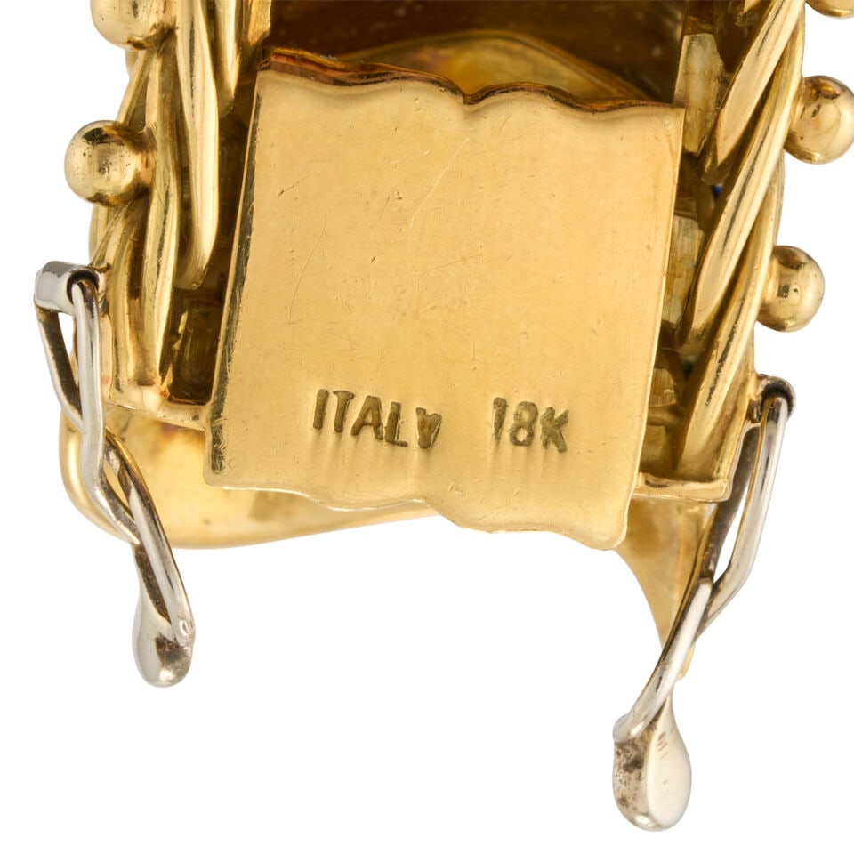AN 18K GOLD AND ENAMEL BRACELET, ITALY - 3
