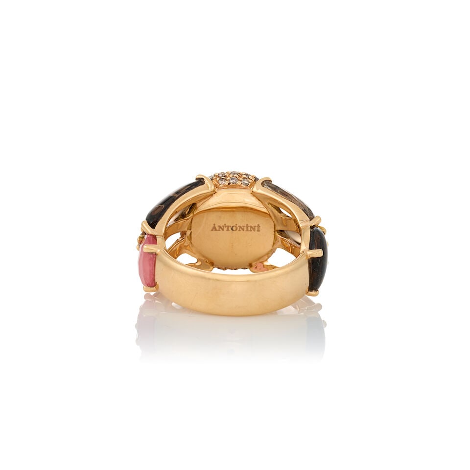ANTONINI: AN 18K GOLD, GEM-SET, AND DIAMOND RING, ITALY - 4