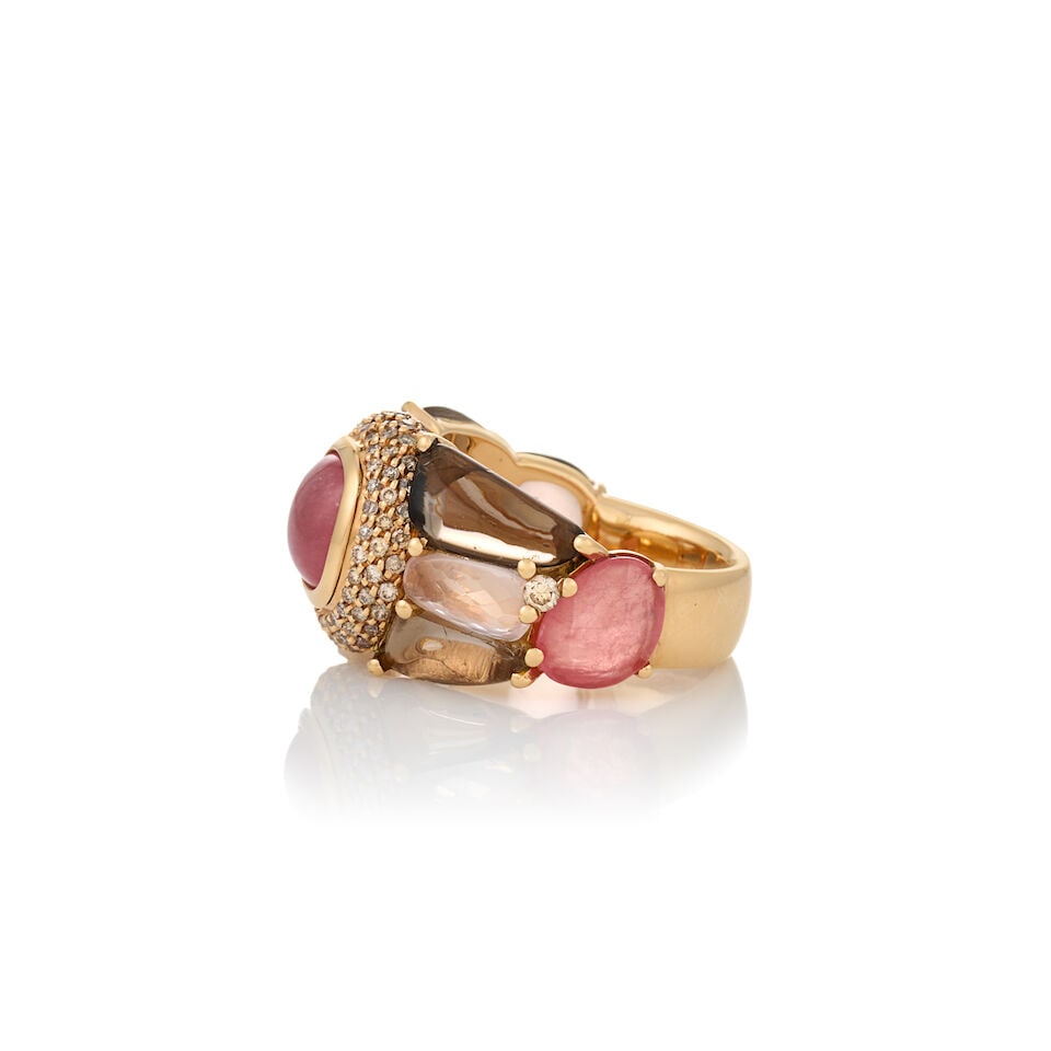 ANTONINI: AN 18K GOLD, GEM-SET, AND DIAMOND RING, ITALY - 5