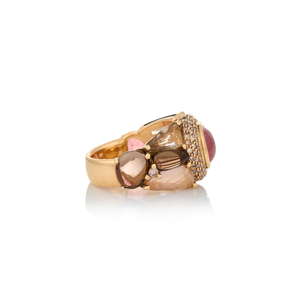 ANTONINI: AN 18K GOLD, GEM-SET, AND DIAMOND RING, ITALY - 6