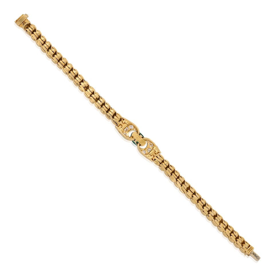 FRED: AN 18K GOLD, EMERALD, AND DIAMOND BRACELET, FRANCE - 3
