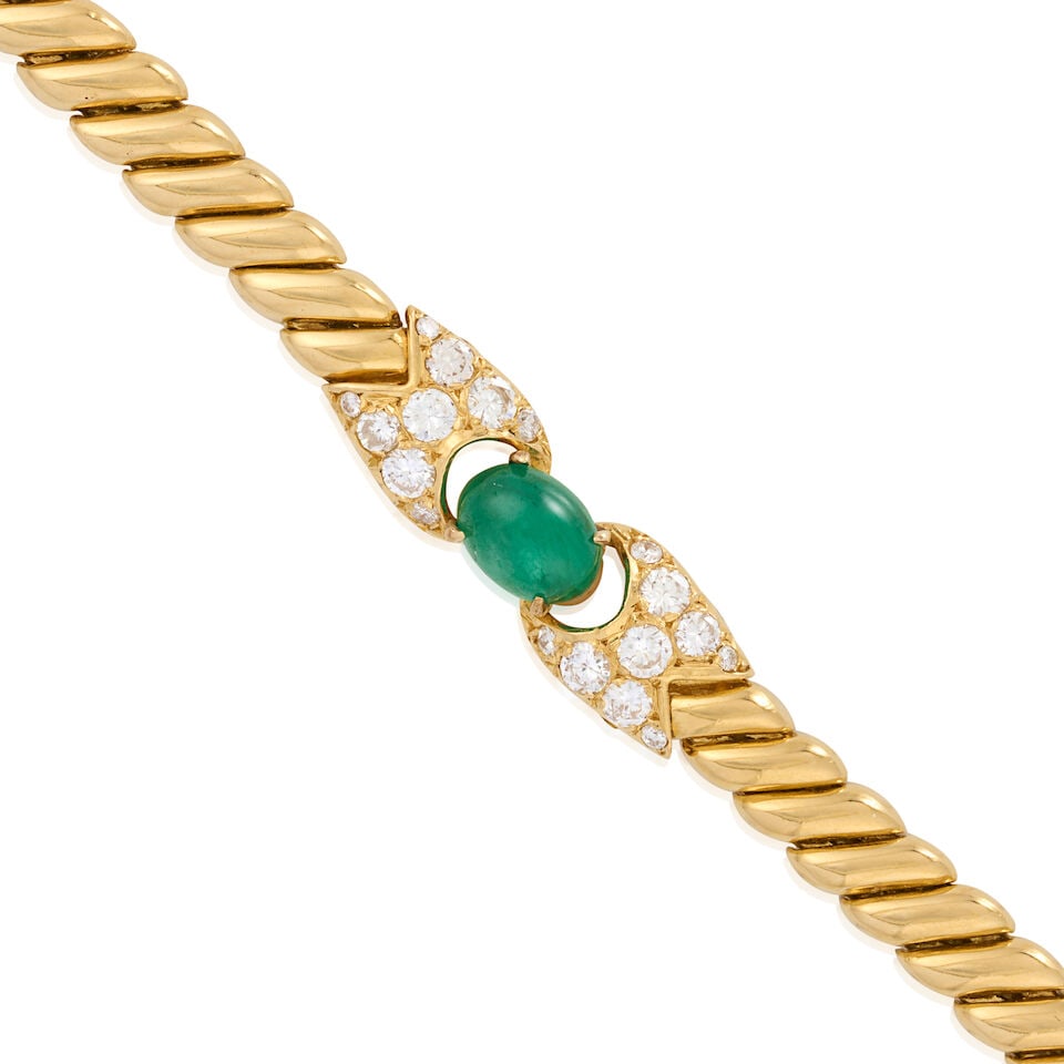 FRED: AN 18K GOLD, EMERALD, AND DIAMOND BRACELET, FRANCE - 4