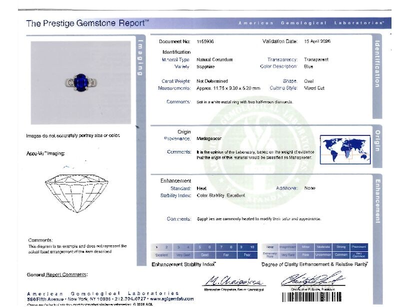 A PLATINUM, SAPPHIRE, AND DIAMOND RING - 3