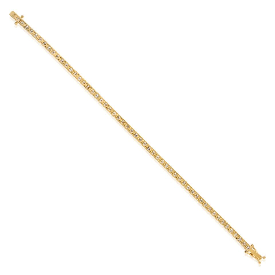 A 14K GOLD AND DIAMOND BRACELET - 2