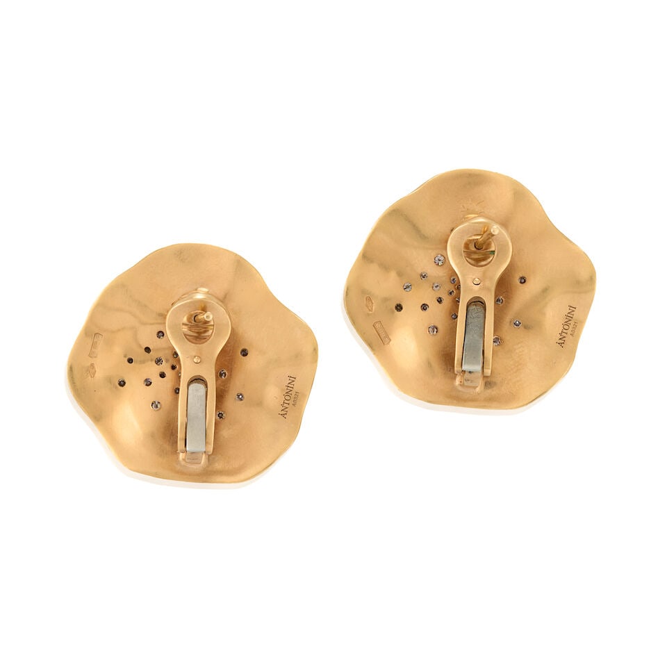 ANTONINI: A PAIR OF 18K ROSE GOLD AND DIAMOND EARRINGS, ITALY - 5