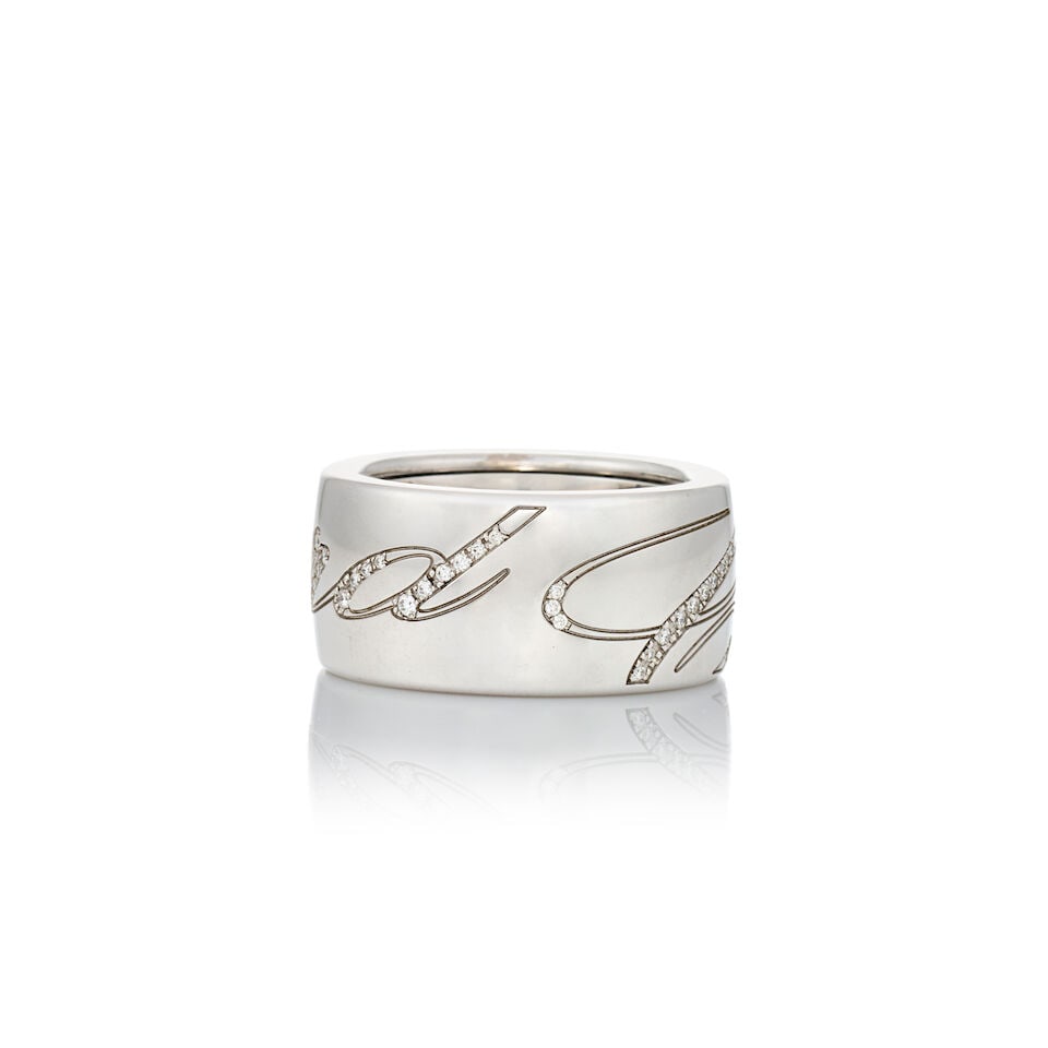 CHOPARD: AN 18K WHITE GOLD AND DIAMOND 'CHOPARDISSIMO' RING - 4