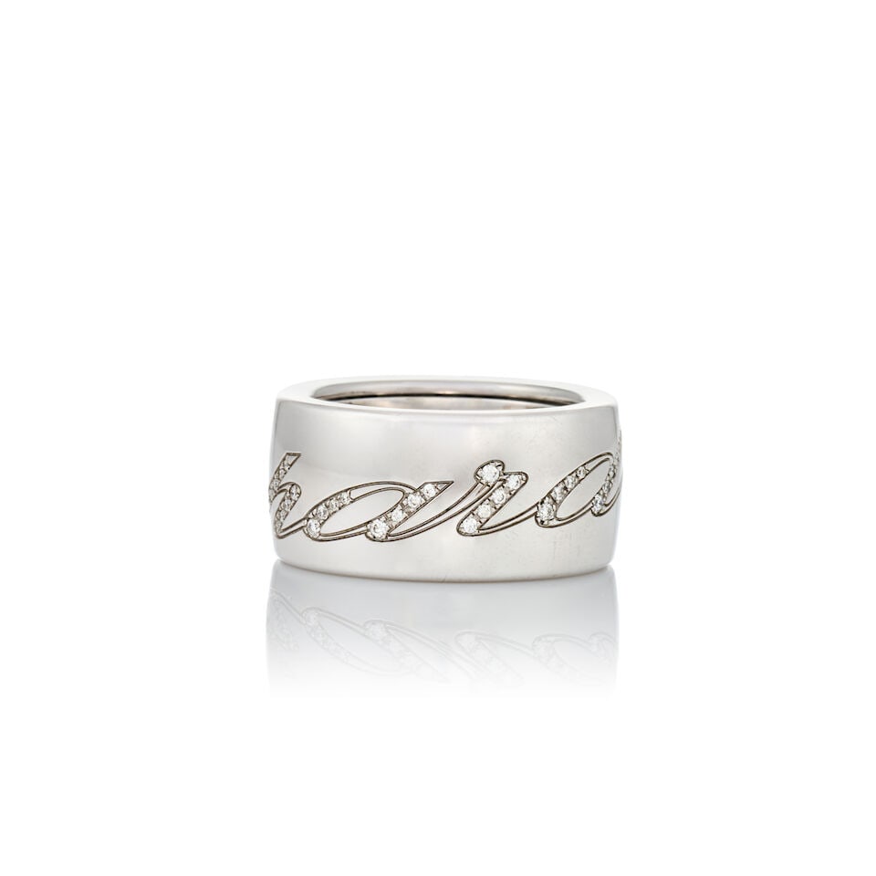 CHOPARD: AN 18K WHITE GOLD AND DIAMOND 'CHOPARDISSIMO' RING - 5