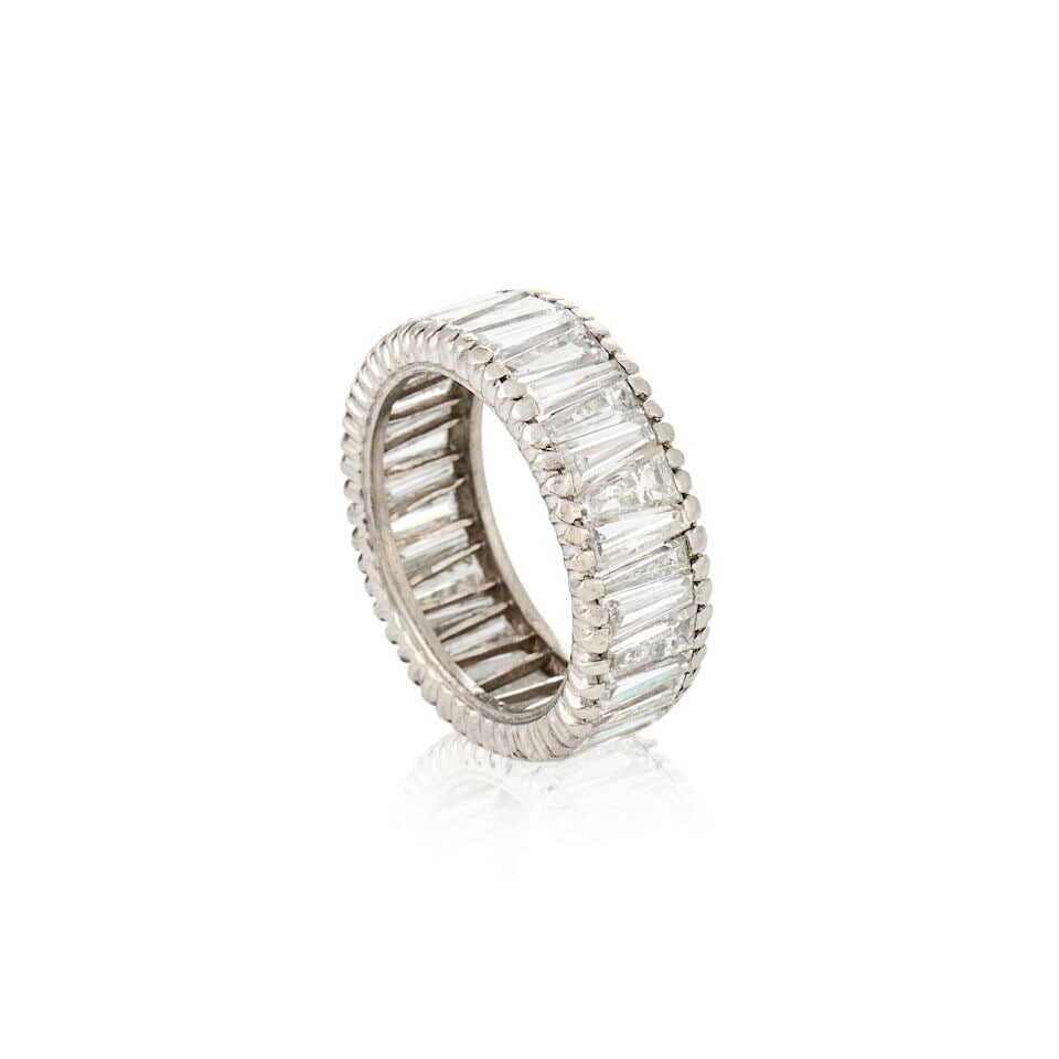 A PLATINUM AND DIAMOND BAND - 2