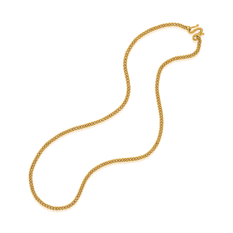 A HIGH KARAT GOLD CHAIN: A HIGH KARAT GOLD CHAIN Weight 17.3 dwt, length 18 in. For further information on this lot please visit Bonhams.com For further information about this lot please visit the lot listing