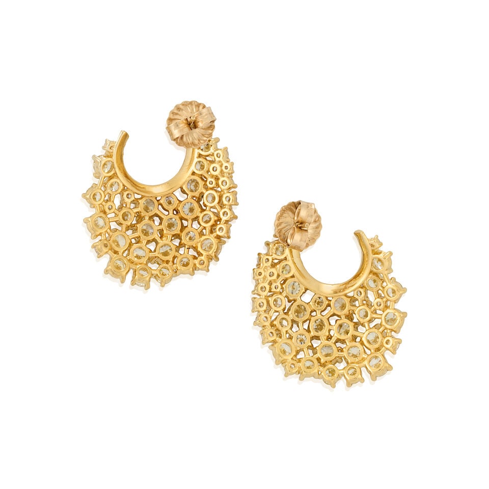 A PAIR OF 14K GOLD AND DIAMOND EARRINGS - 3