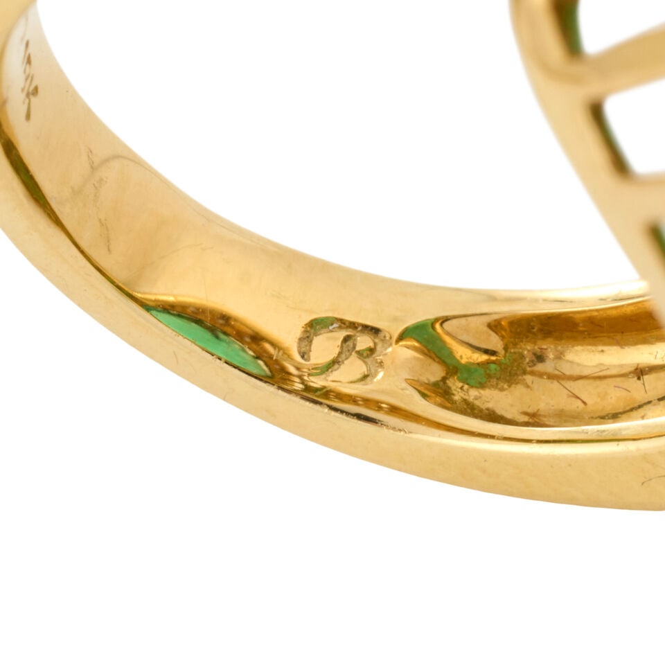 AN 18K GOLD, TOURMALINE, AND DIAMOND RING - 3