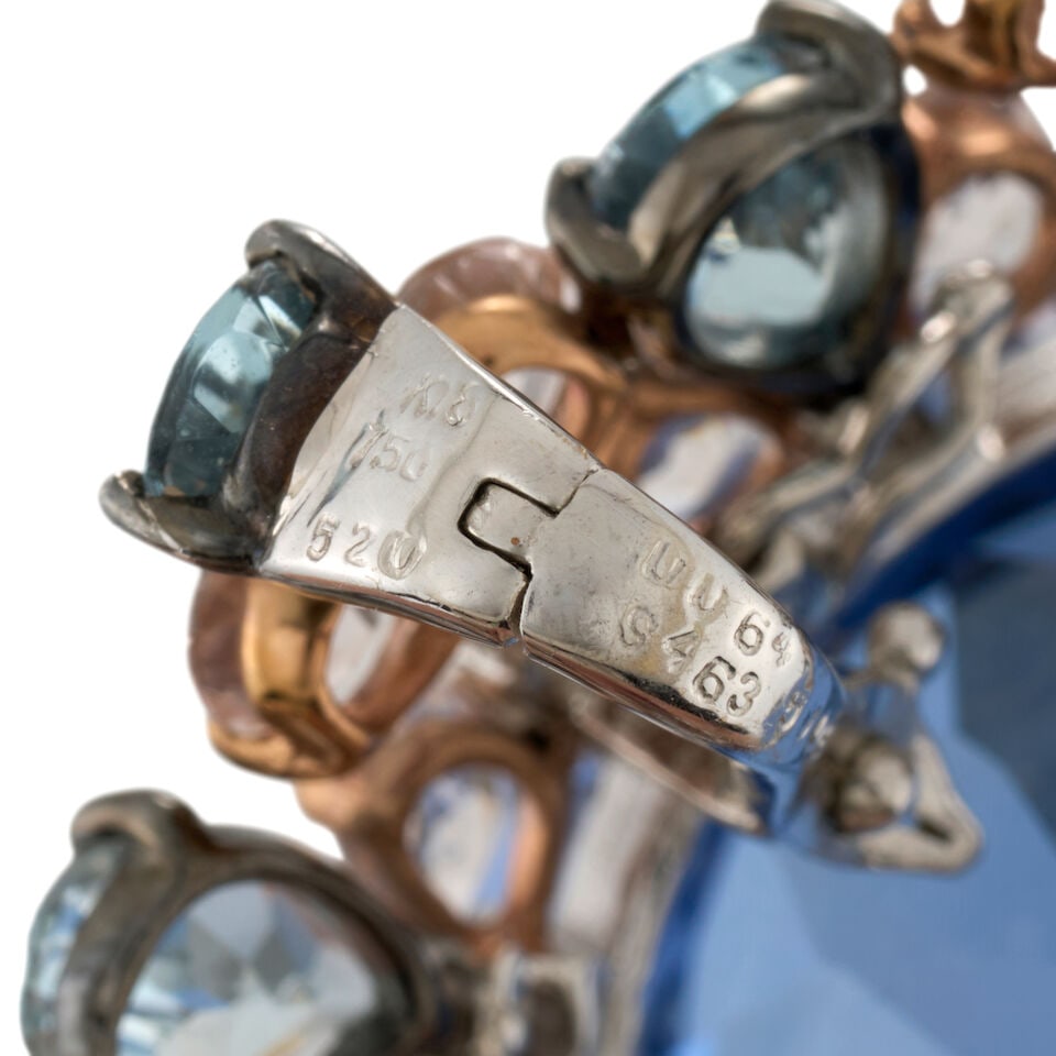 AN 18K GOLD, BERYL, AND DIAMOND PENDANT/BROOCH - 3
