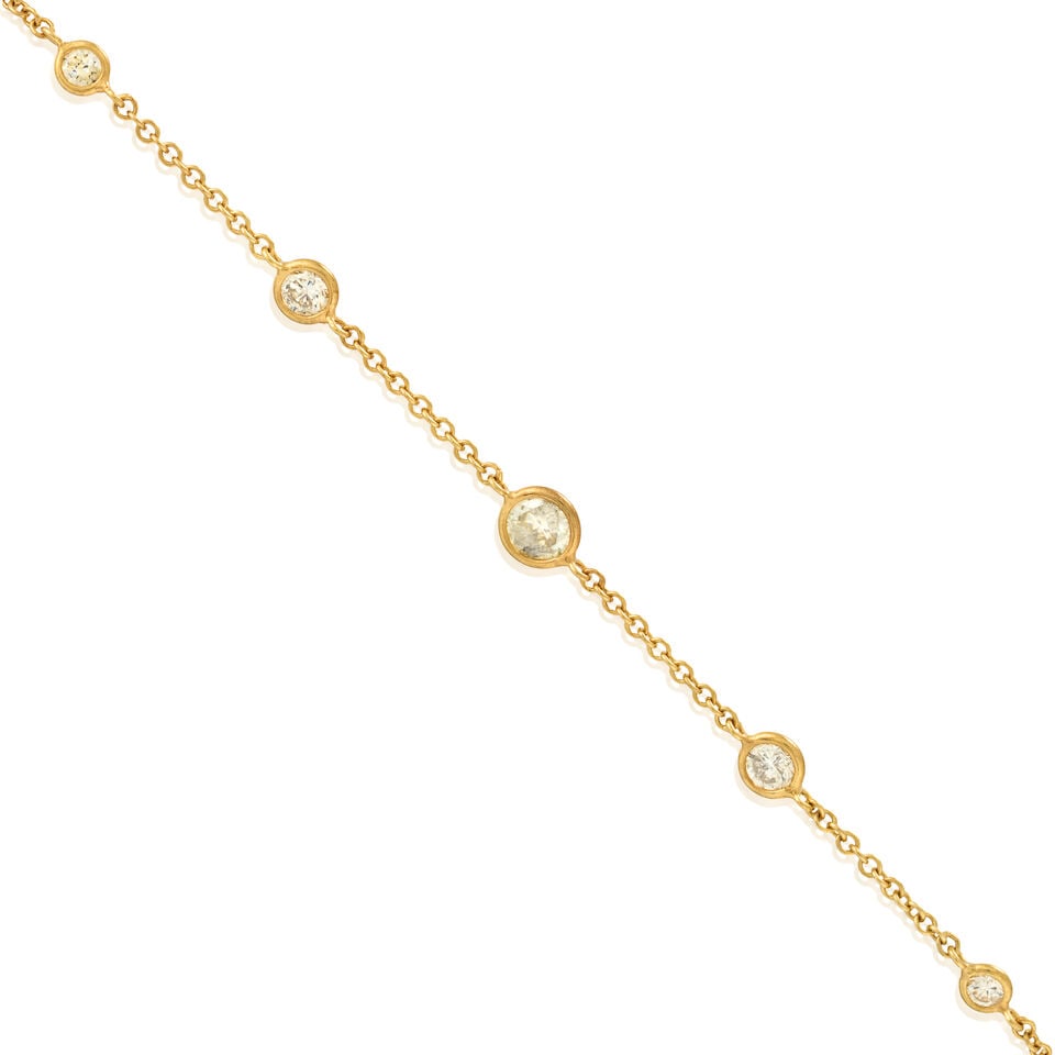 A 14K GOLD AND DIAMOND NECKLACE - 3
