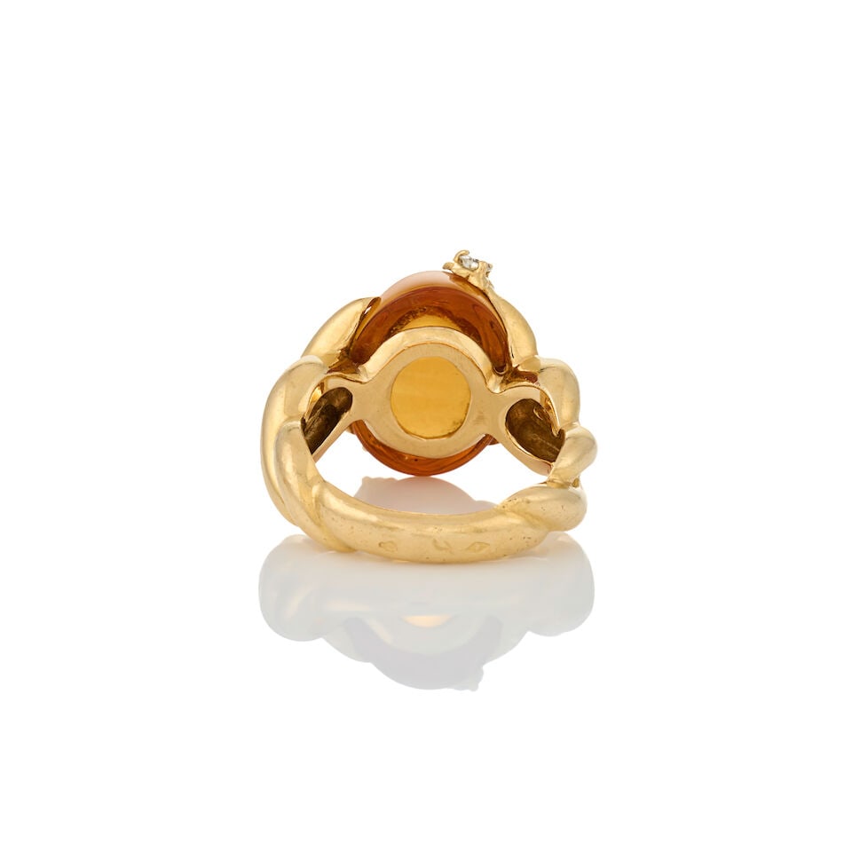 CHANEL: AN 18K GOLD, CITRINE, AND DIAMOND 'COMETE' RING, FRANCE - 4