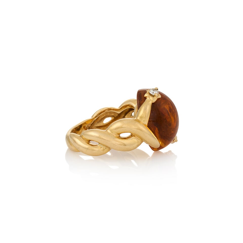 CHANEL: AN 18K GOLD, CITRINE, AND DIAMOND 'COMETE' RING, FRANCE - 5