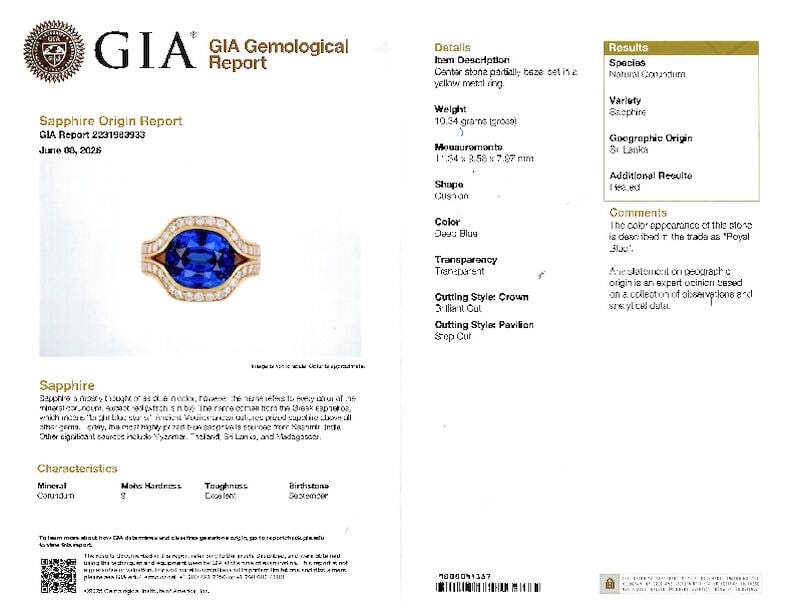 A 14K GOLD, SAPPHIRE, AND DIAMOND RING - 5