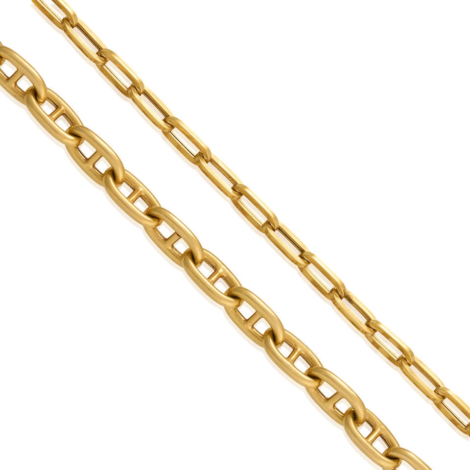AN 18K GOLD NECKLACE AND BRACELET - 2