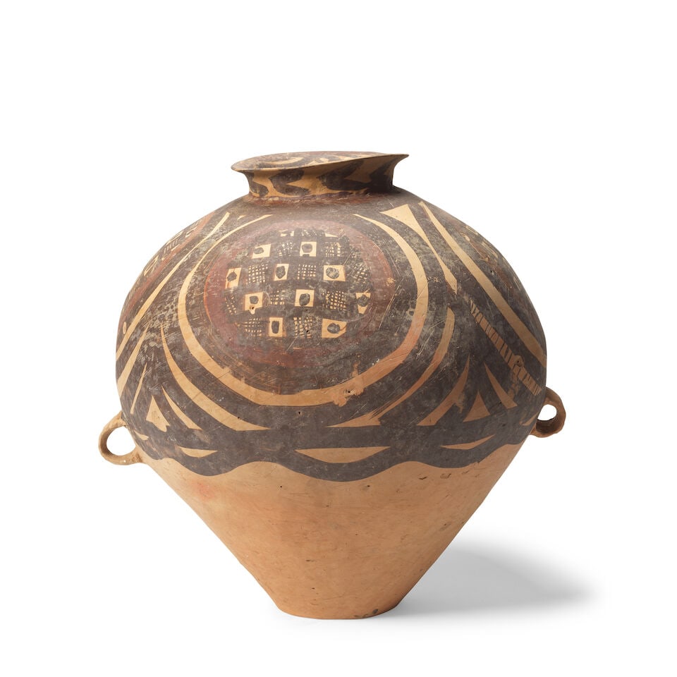 A PAINTED POTTERY STORAGE JAR Neolithic period - 2