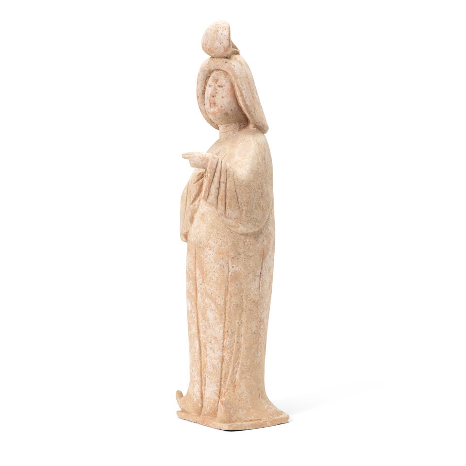 A POTTERY FIGURE OF A COURT LADY Tang Dynasty - 2
