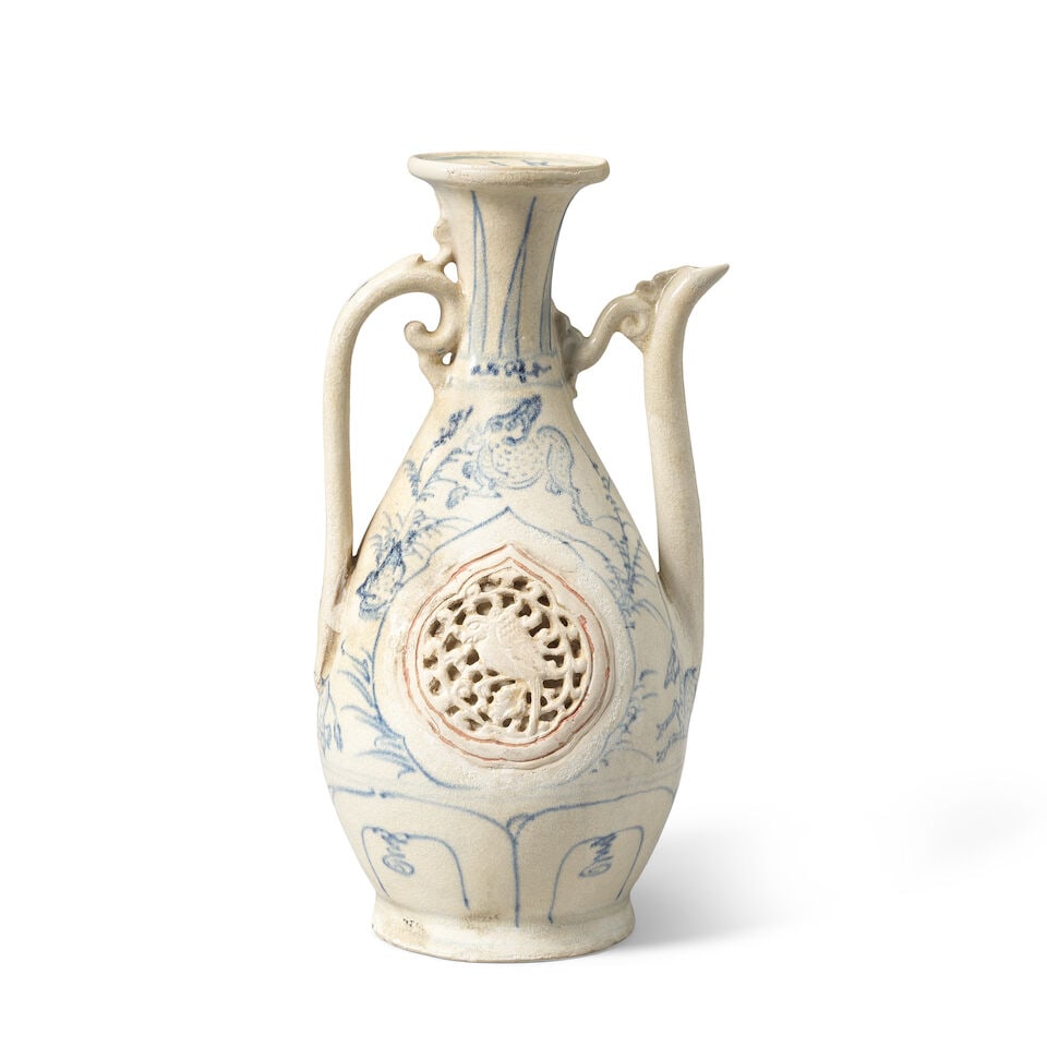 A HOI AN HOARD BLUE AND WHITE EWER Vietnam, 15th/16th century - 5