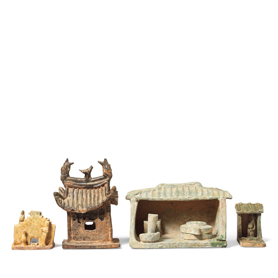 FOUR GLAZED POTTERY ARCHITECTURAL MODELS Han Dynasty (4) (1 of 3)