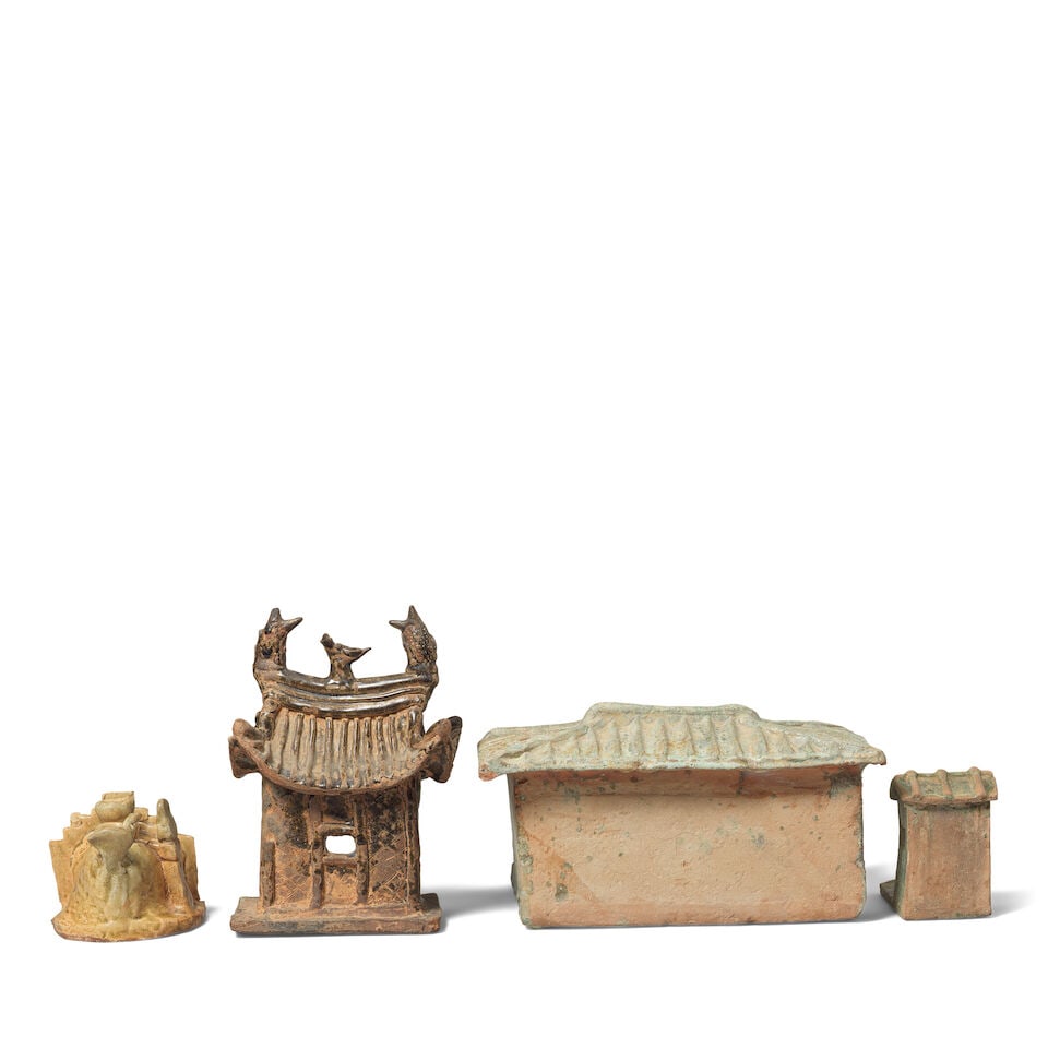 FOUR GLAZED POTTERY ARCHITECTURAL MODELS Han Dynasty (4) - 2