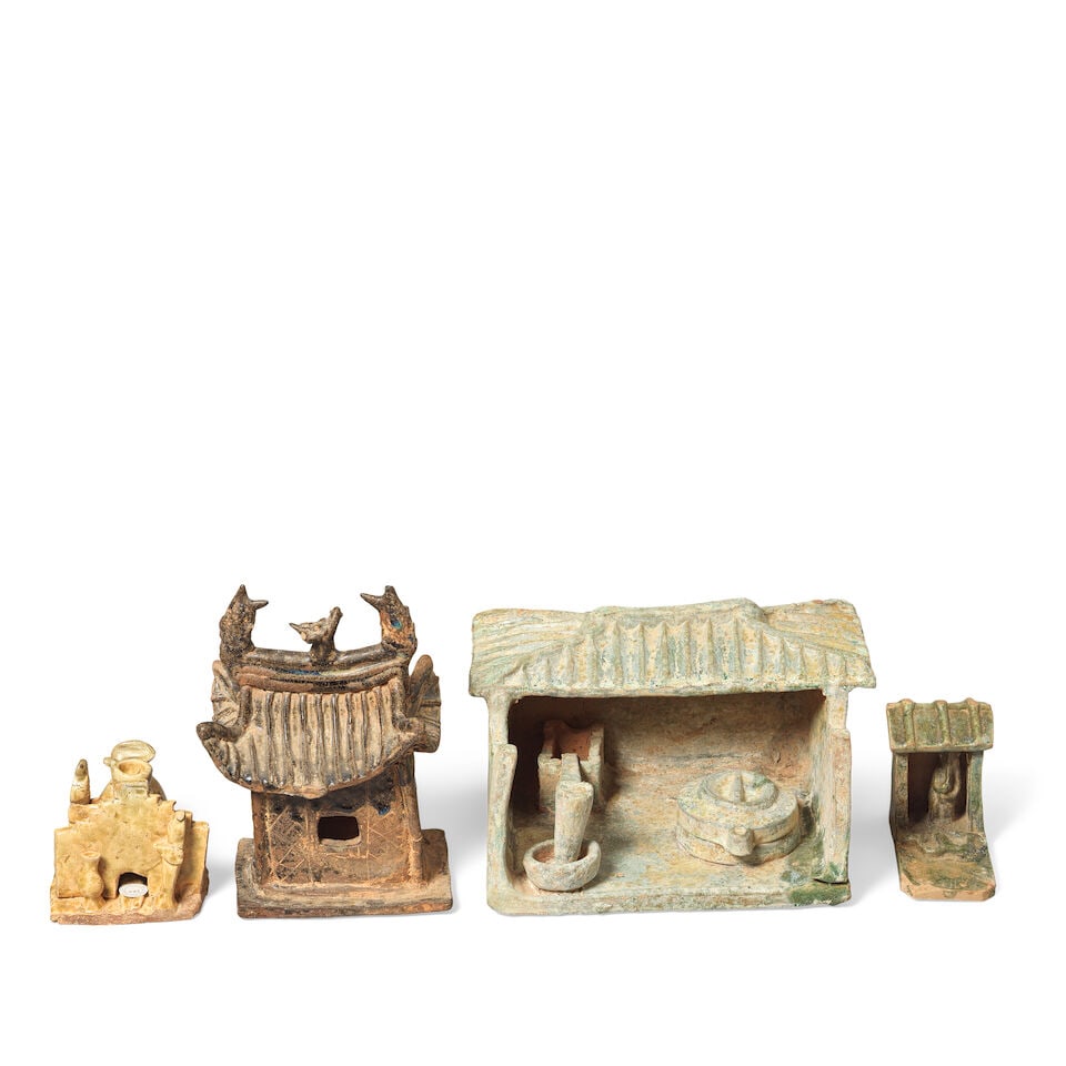 FOUR GLAZED POTTERY ARCHITECTURAL MODELS Han Dynasty (4) - 3