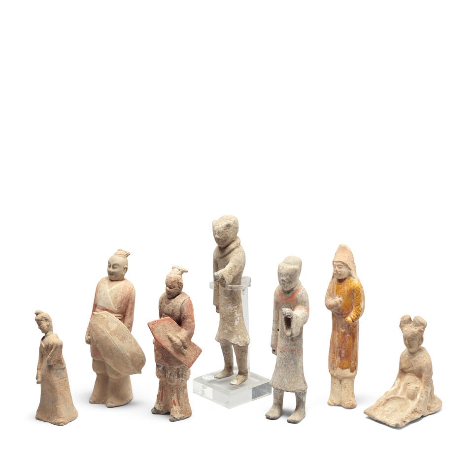 A GROUP OF SEVEN TERRACOTTA FIGURES Han Dynasty and later (8) - 2