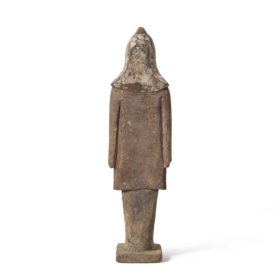TWO POTTERY WEIGHTS, A POTTERY FISH, TWO SMALL BRONZE MIRRORS, AND A POTTERY WARRIOR Han Dynasty... - 3