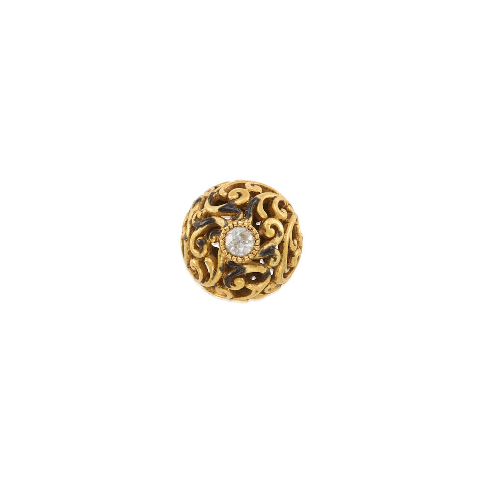 18K YELLOW GOLD AND DIAMOND HAT PIN - 2