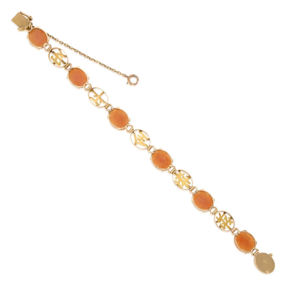 15K YELLOW GOLD AND JADE BRACELET - 2