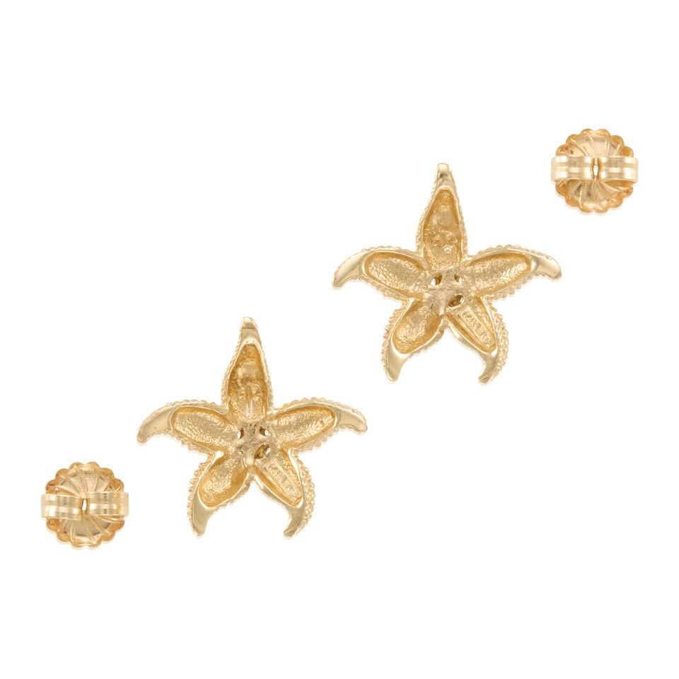 10K YELLOW GOLD AND DIAMOND EARRINGS - 2