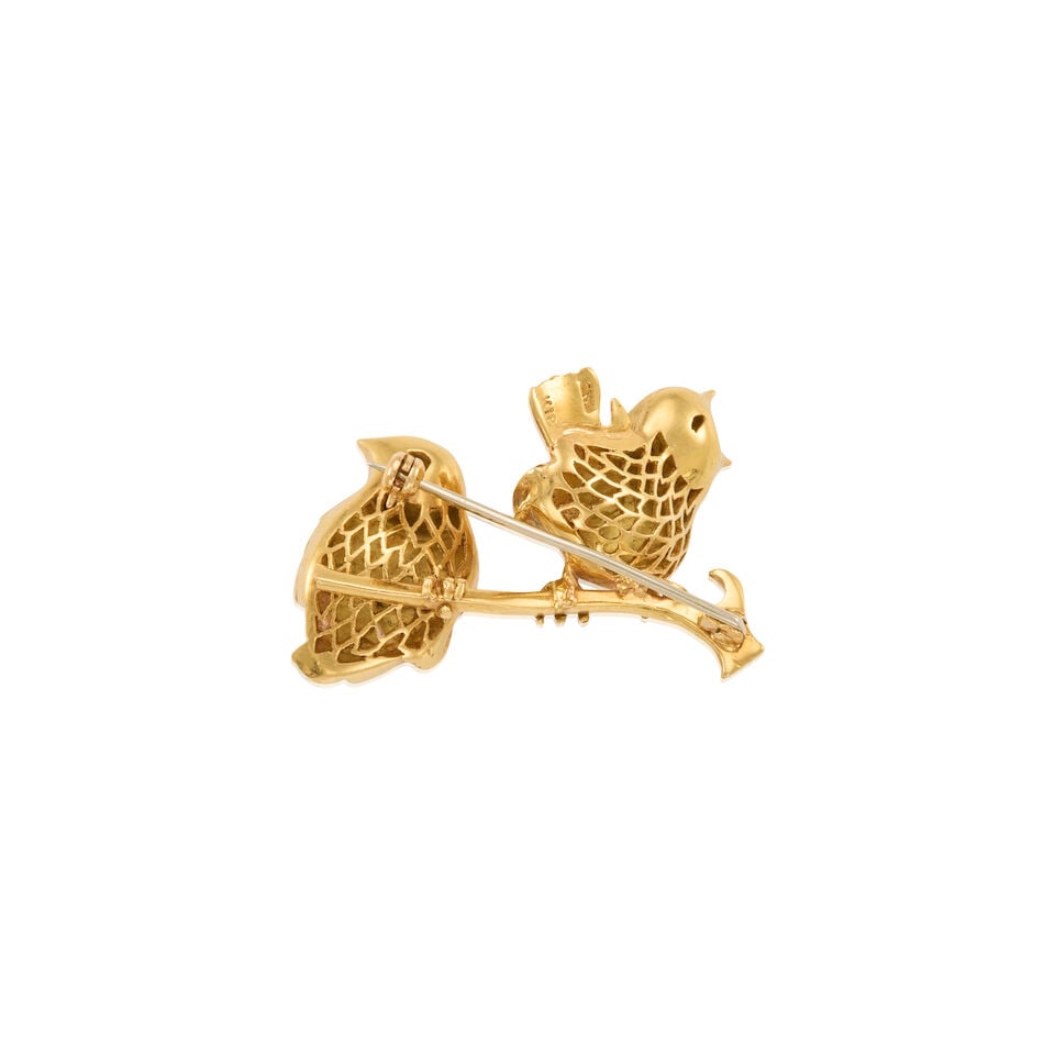 18K YELLOW GOLD BROOCH - 2