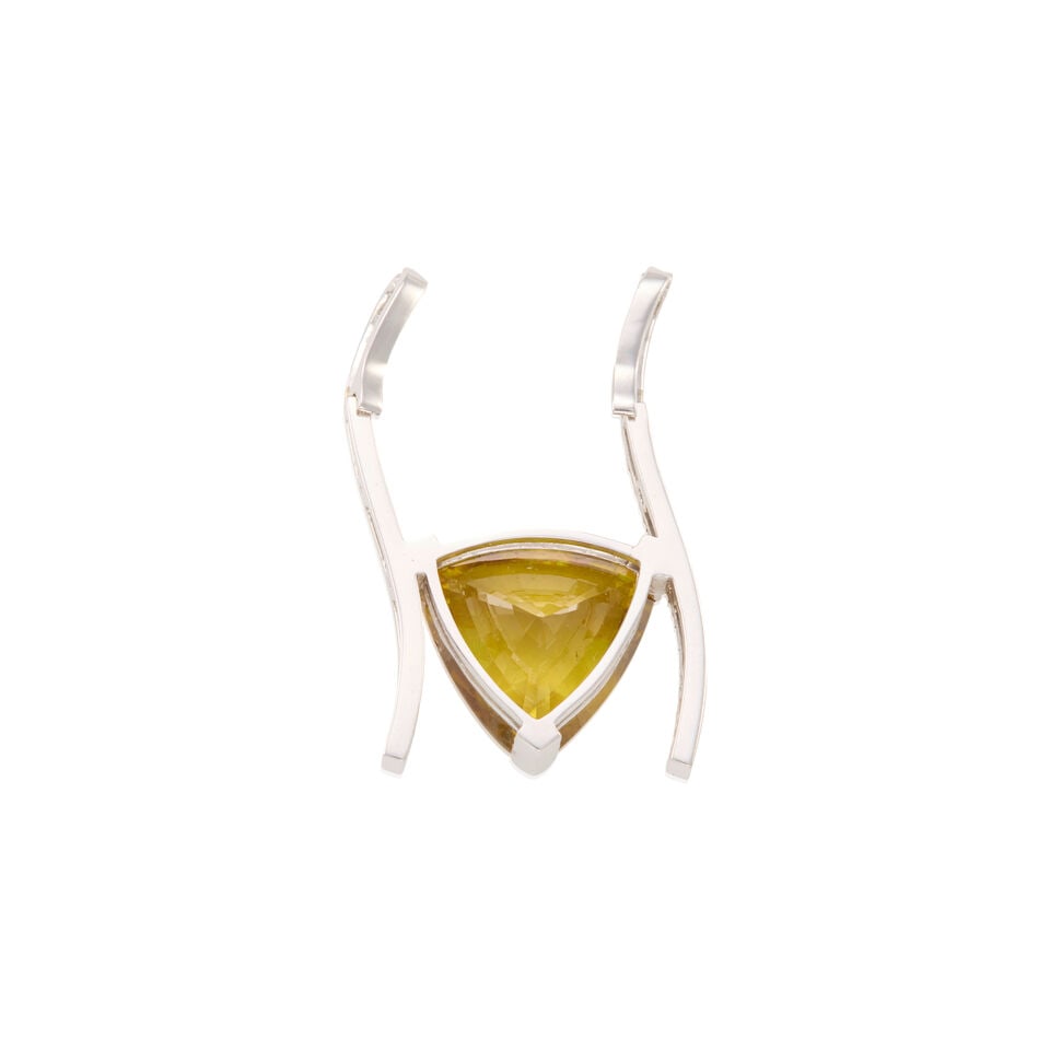14K WHITE GOLD, SPHENE, AND DIAMOND PENDANT - 2