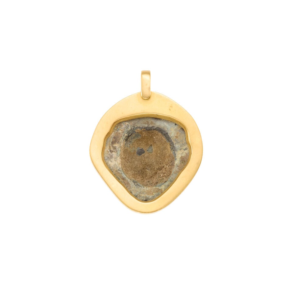 18K YELLOW GOLD AND BRONZE PENDANT - 2