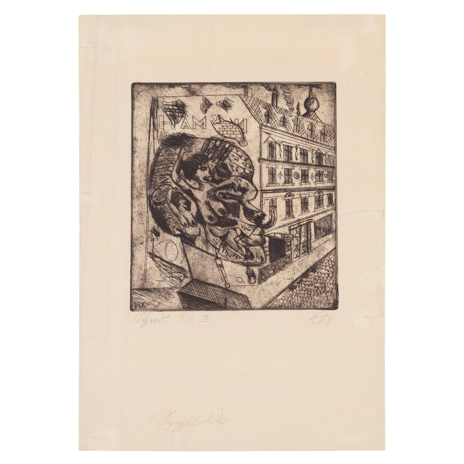 Otto Dix (German, 1891-1969) Syphilitiker, from Radierwerk II Etching, 1920, a richly inked impr... (1 of 1)