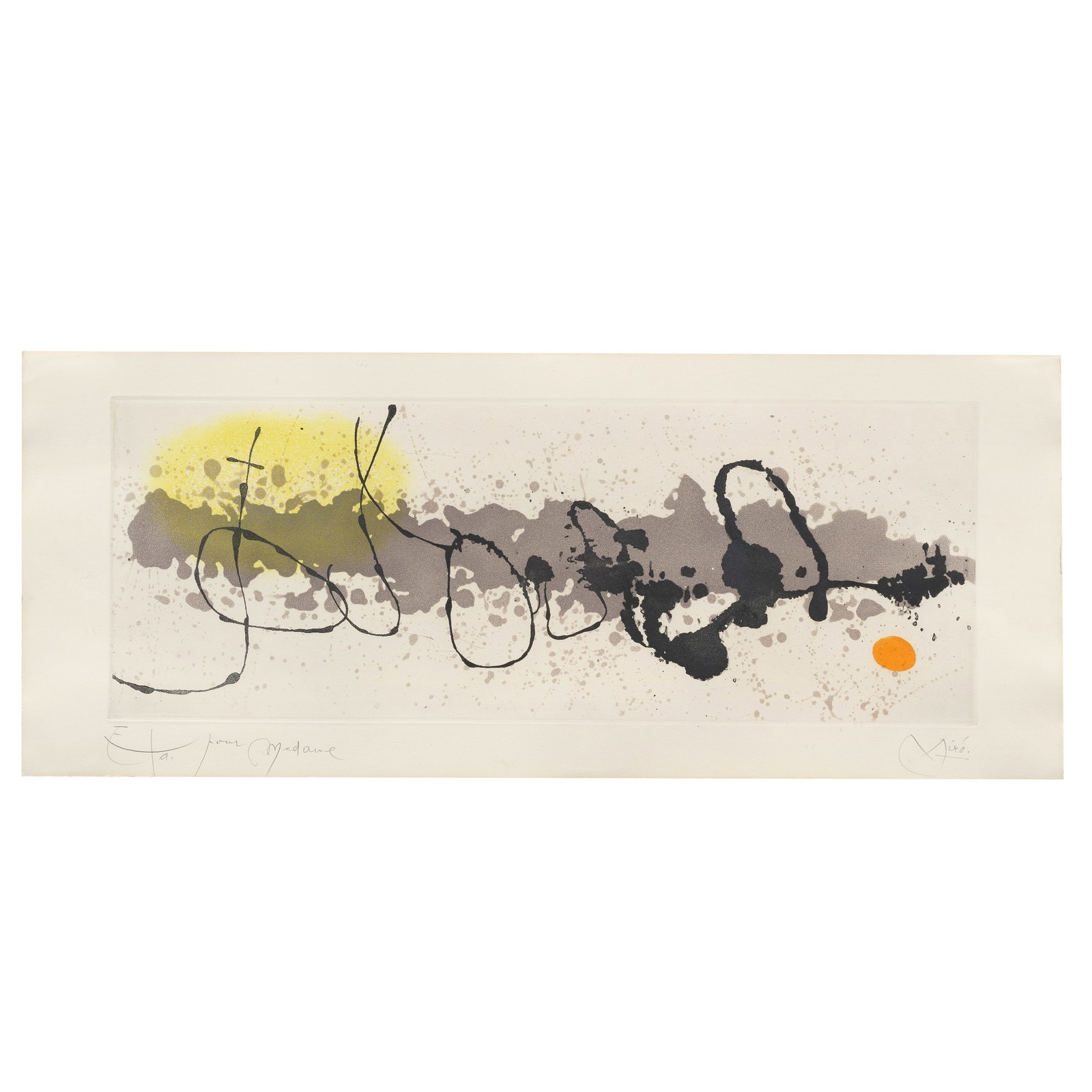 Joan Miró (Spanish, 1893-1983) Tracé sur l'Eau Etching and aquatint in colours, 1963, ... (1 of 1)