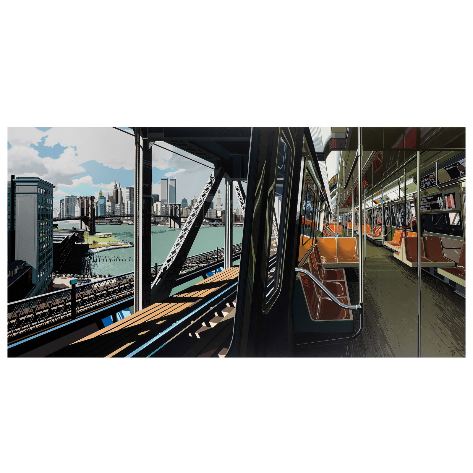 Richard Estes (American, born 1932) D-Train Screenprint in colours, 1988, on museum board, signe... (1 of 1)