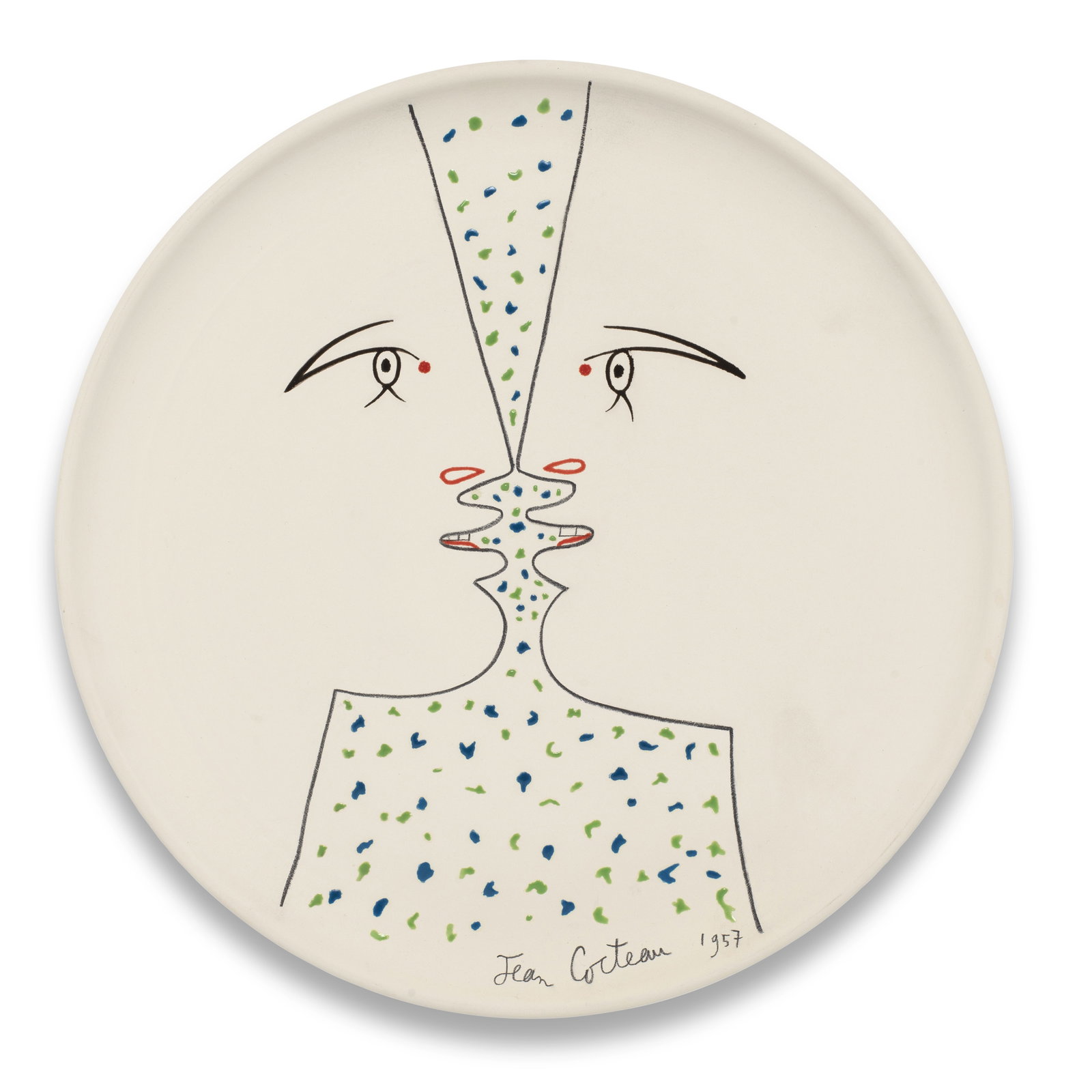 Jean Cocteau (French, 1889-1963) Double-profil sur blanc signed and dated Jean Cocteau 1957; mar... (1 of 1)
