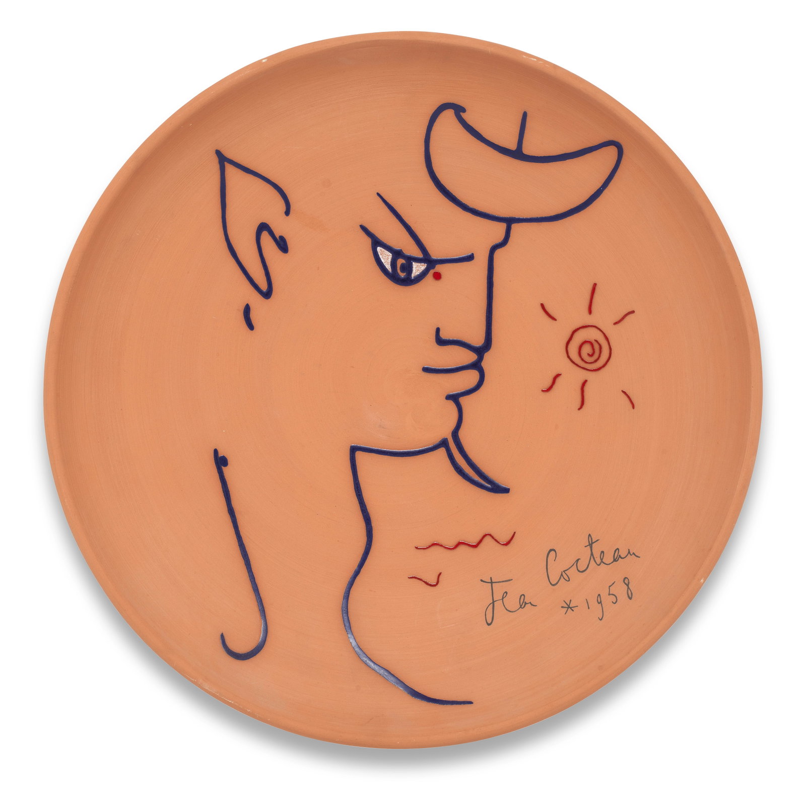 Jean Cocteau (French, 1889-1963) Chèvre-pied bleu - Profil droit signed and dated Jean Coct... (1 of 1)