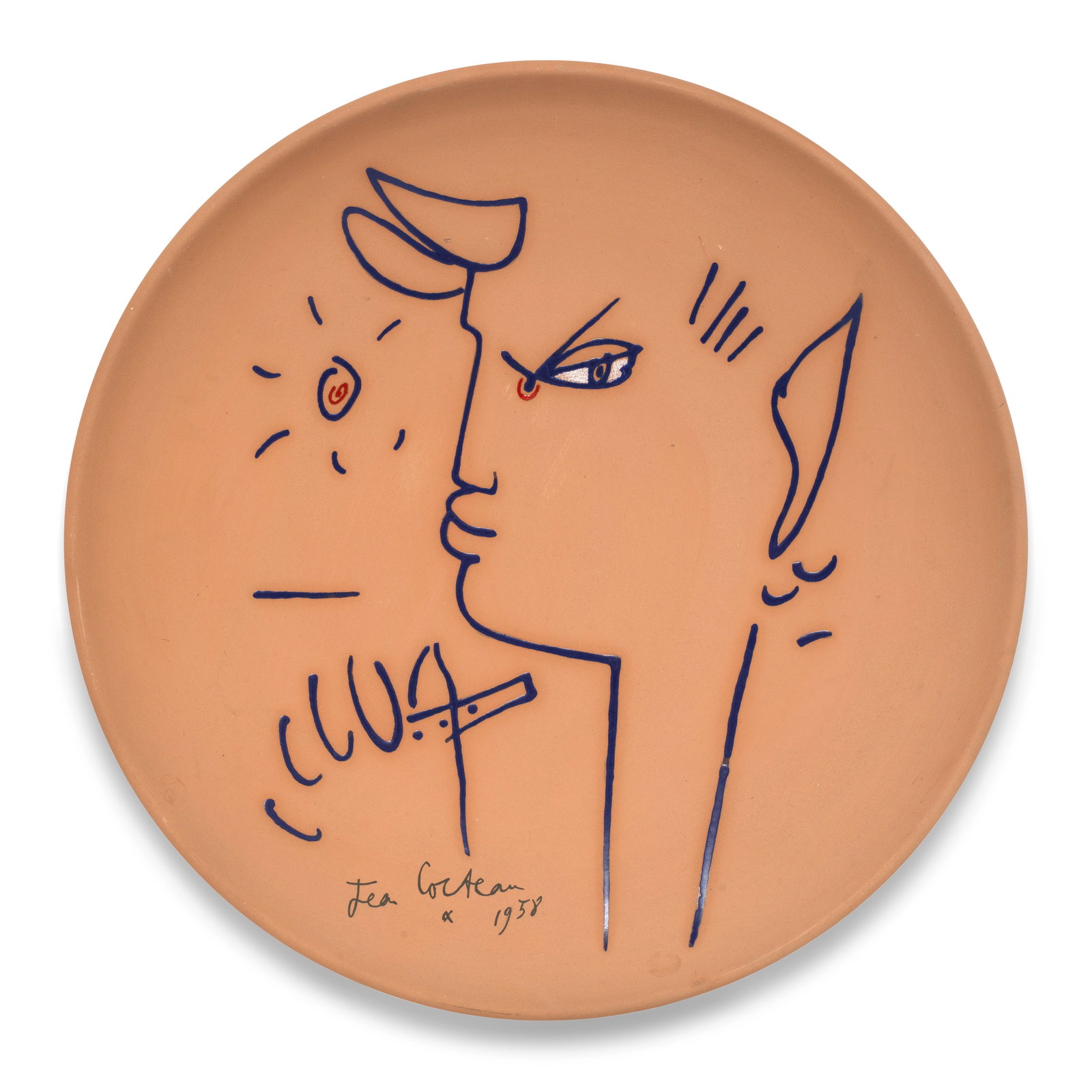 Jean Cocteau (French, 1889-1963) Chêvre pied bleu - profil gauche signed and dated Jean Coc... (1 of 1)