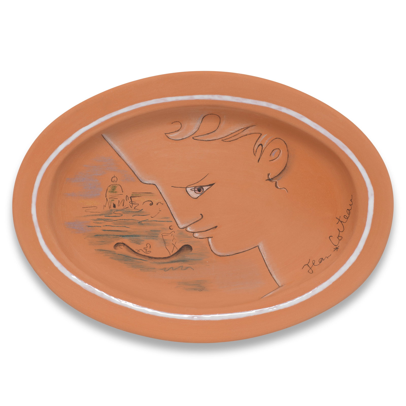 Jean Cocteau (French, 1889-1963) Le Gondolier signed and dated Jean Cocteau 1962; marked and num...: Jean Cocteau (French, 1889-1963) Le Gondolier (Guédras 249) signed and dated Jean Cocteau 1962; marked and numbered Édition originale de Jean Cocteau / Atelier Madeline-Jolly / exemplaire d'