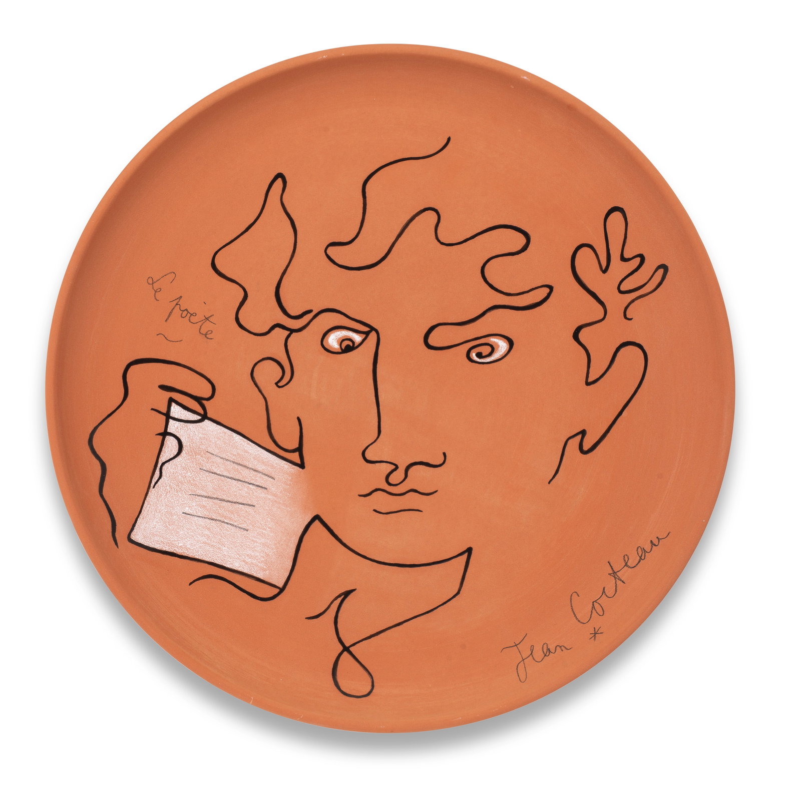 Jean Cocteau (French, 1889-1963) Le Poète signed and titled Jean Cocteau; marked and number...: Jean Cocteau (French, 1889-1963) Le Poète (Guédras 84) signed and titled Jean Cocteau; marked and numbered Édition originale de Jean Cocteau / Atelier Madeline-Jolly / exemplaire d'aute