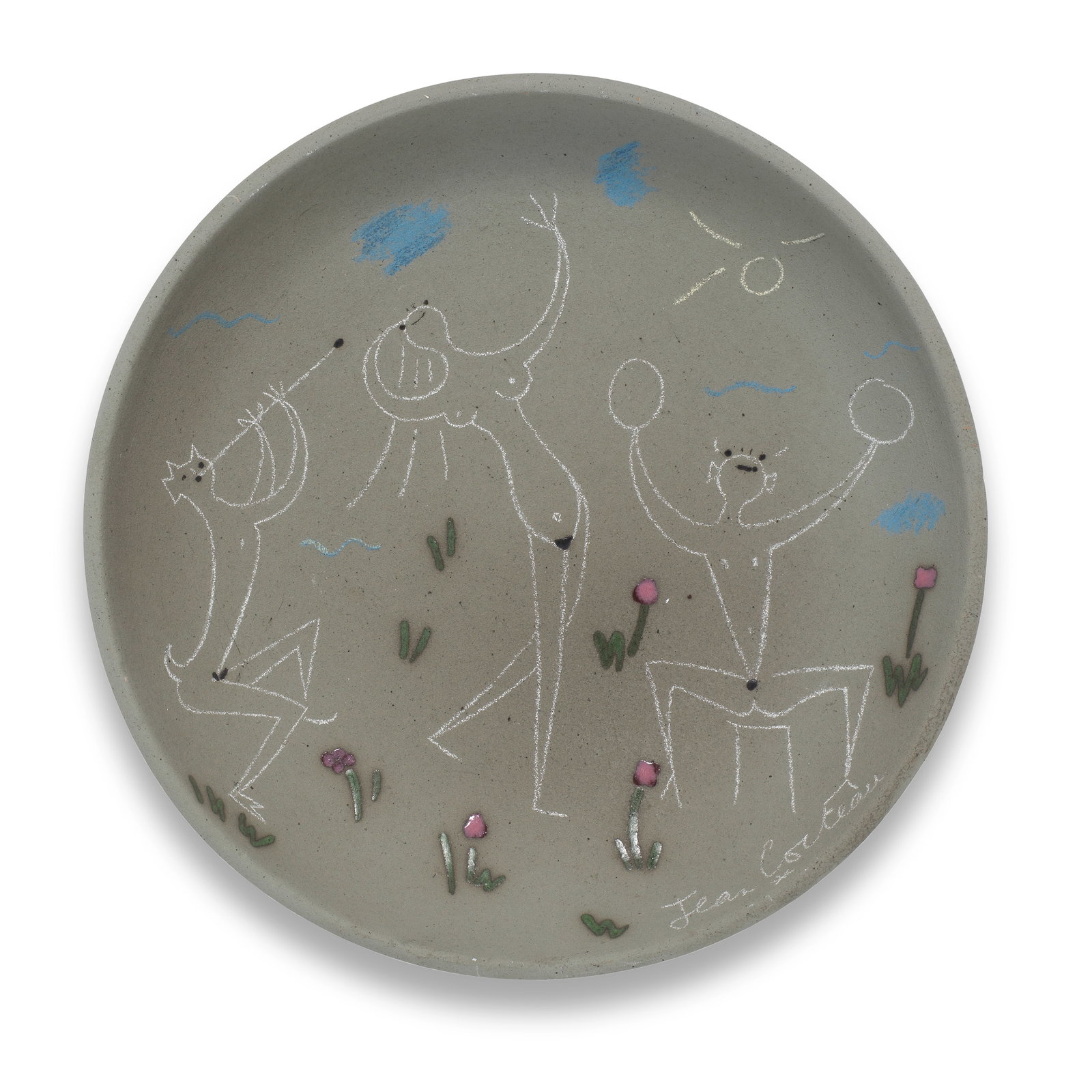 Jean Cocteau (French, 1889-1963) Couple aux cymbales et Faune, from Danses antiques signed and d...: Jean Cocteau (French, 1889-1963) Couple aux cymbales et Faune, from Danses antiques (Guédras 219) signed and dated Jean Cocteau 1957; marked and numbered Edition originale de Jean Cocteau / Ateli