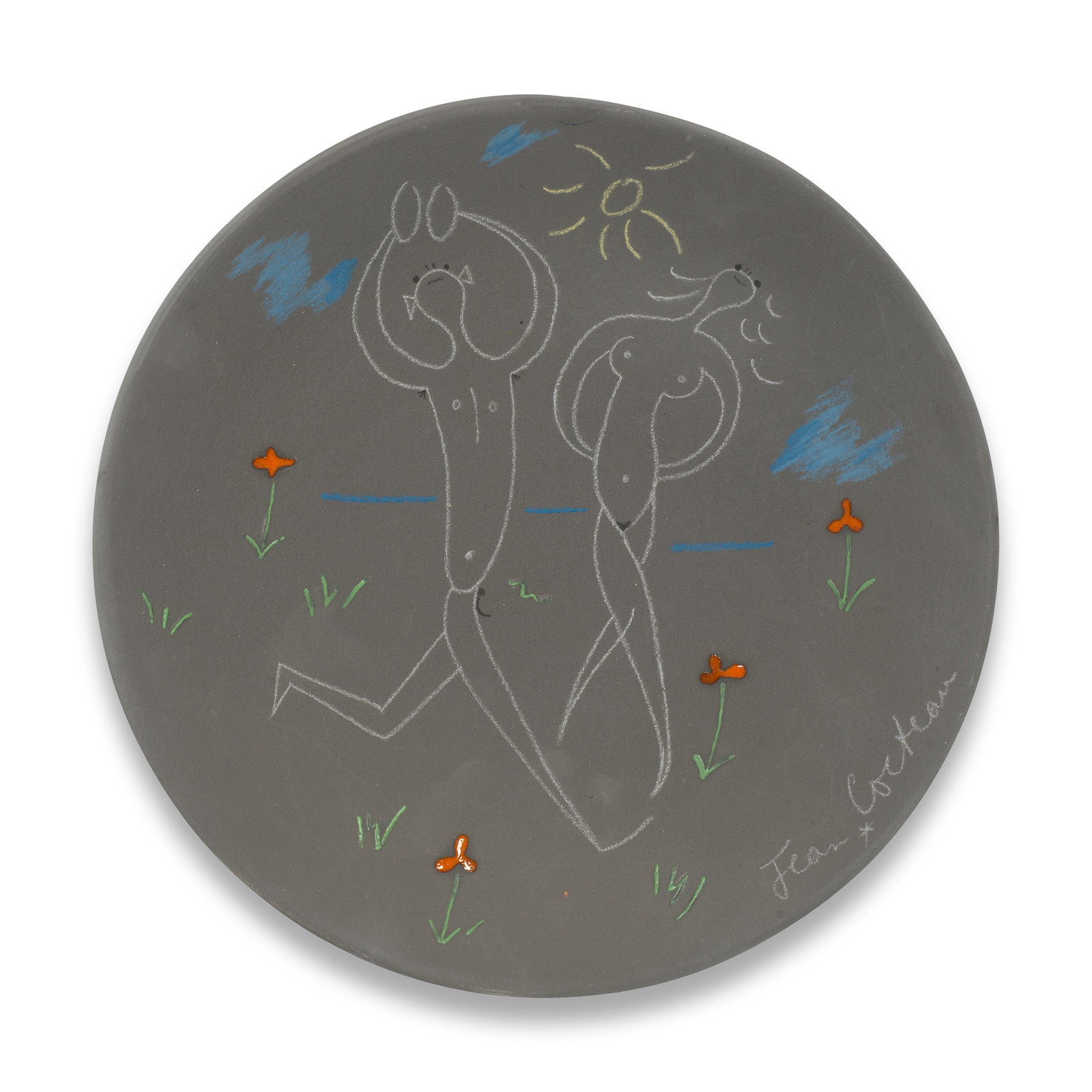 Jean Cocteau (French, 1889-1963) Couple aux cymbales, from Danses antiques signed Jean Cocteau; ... (1 of 1)