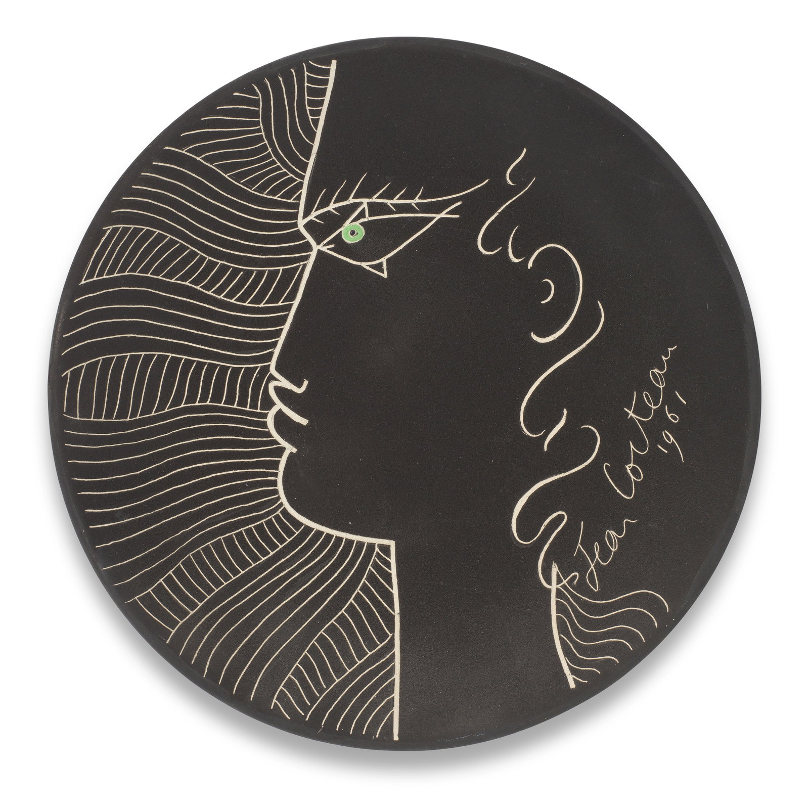 Jean Cocteau (French, 1889-1963) Le Gabier de Vigie signed and dated Jean Cocteau 1961; marked a...: Jean Cocteau (French, 1889-1963) Le Gabier de Vigie (Guédras 231) signed and dated Jean Cocteau 1961; marked and numbered Edition originale / de Jean Cocteau / Atelier Madeline-Jolly / 32/50 (und