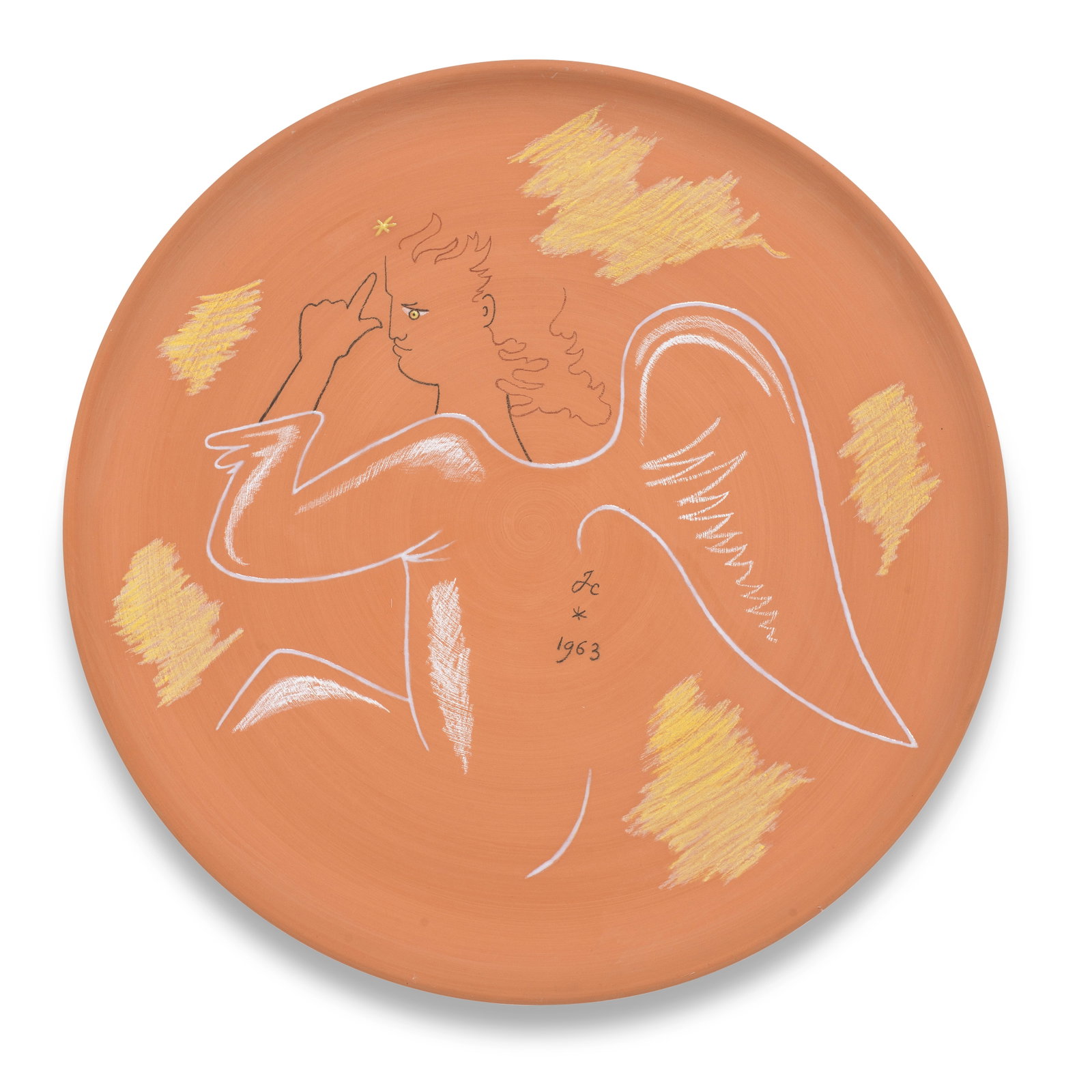 Jean Cocteau (French, 1889-1963) Un ange passe signed with the initials and dated JC 1963; marke... (1 of 1)